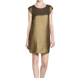 Joie Catalinda metallic bronze shift dress